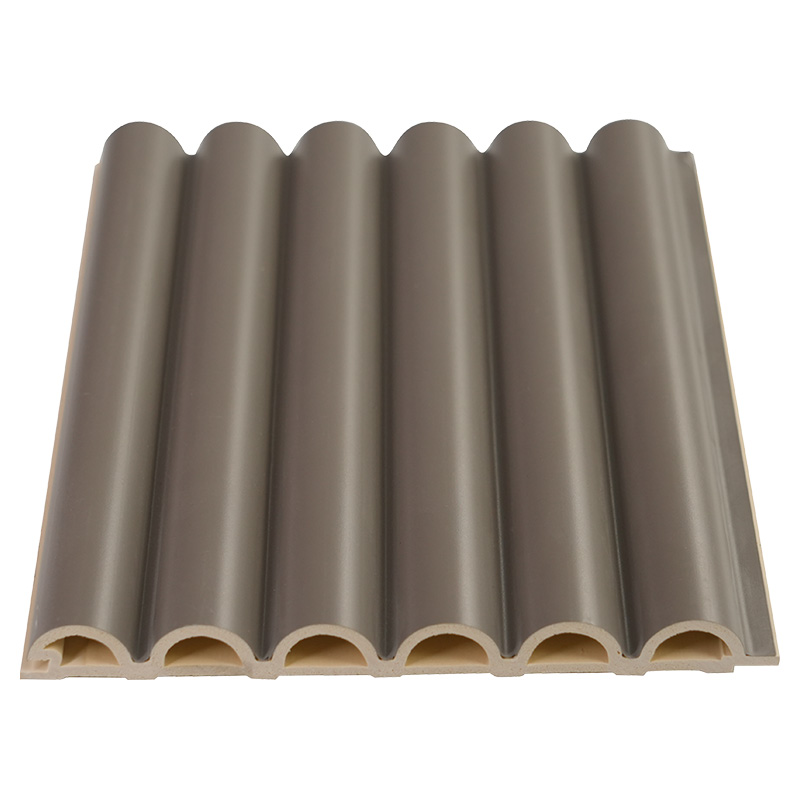 폭 158mm 두께 15mm 홈이 있는 나뭇결 PVC WPC 웨이브 패널